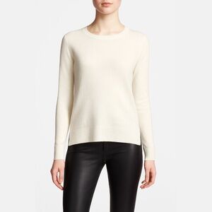 Saks Fifth Avenue Featherweight Ivory Cashmere Top